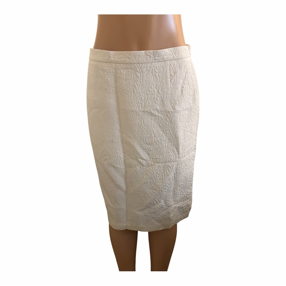 Escada Cream Skirt with Black Trim Detail